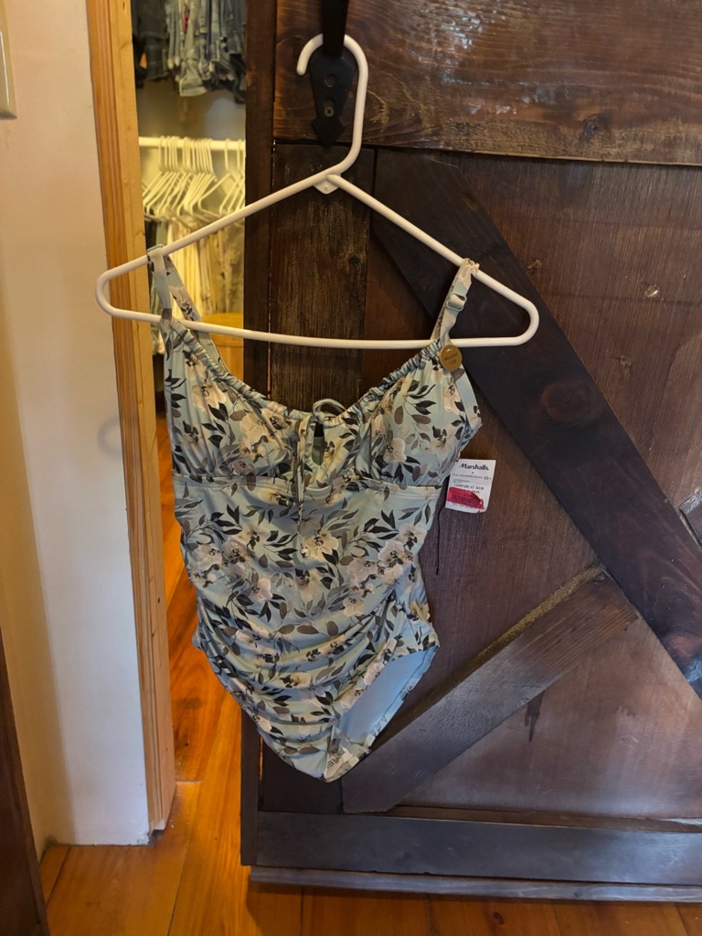 Floral One-Piece Swimsuit in Sage Green
